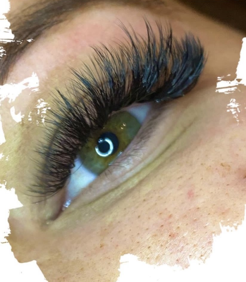Volume lash extensions close up